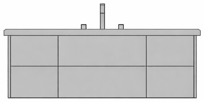 Halo 60" Single Bowl Vanity w/ 6 Drawers